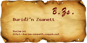 Burián Zsanett névjegykártya